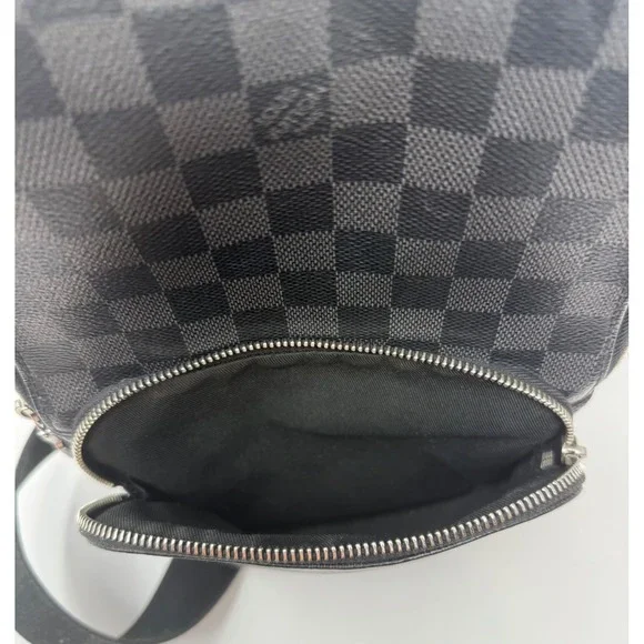 Louis Vuitton Avenue Sling Bag Damier Black Leather - Picture 10 of 11